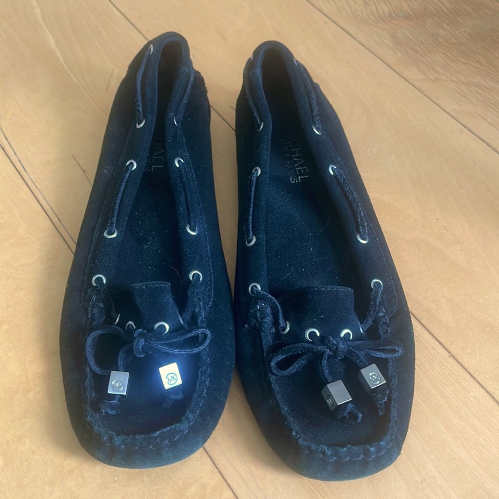 Black suede MK loafers